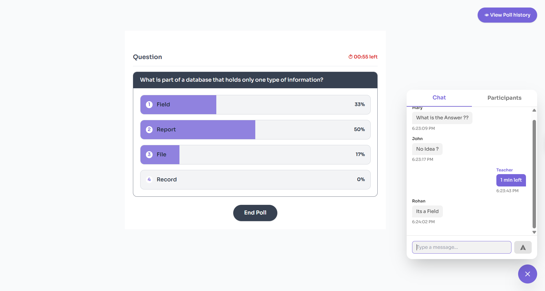 Live Polling & Chat System